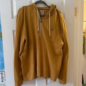 L.L. Bean Mustard Yellow Half-Zip Hoodie Pullover